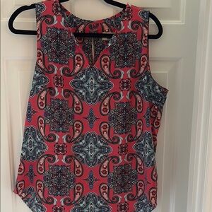 Elegant Paisley Print Sleeveless Top